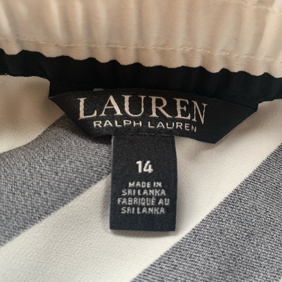 NWT!!  SZ 14 Ralph Lauren black and white 100% polyester draw string skirt. - Picture 5 of 8